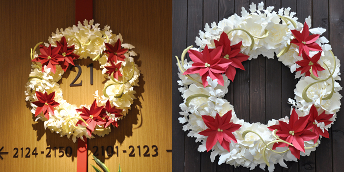 クリスマスリースやまもとえみこ作品